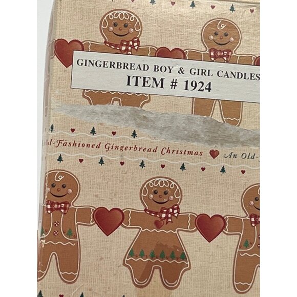 Adorable Little Ginger Bread Boy and Girl Novelty Christmas Candles 5" x 3" - Picture 4 of 5